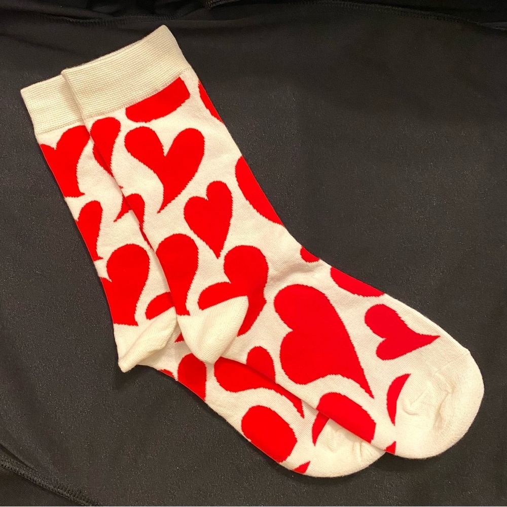 Charming Red Heart Patterned Socks | Keep love in the air with your feet - Picture 3 of 9